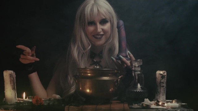 Witchy Goth Teen Summons and Rides Exploding Galactic Dildo Pleasure