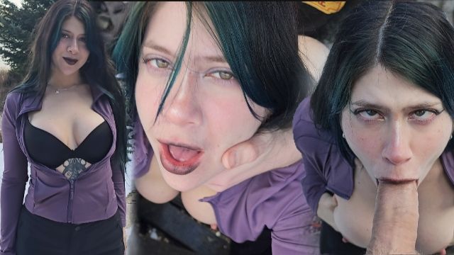 Curvy Goth Babe Gets Fucked Hard in an Abandoned Hotel Publicly