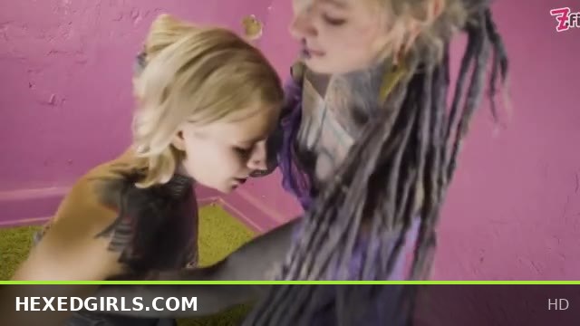 Tattooed Goth Lesbians Strap On For Wild Anal