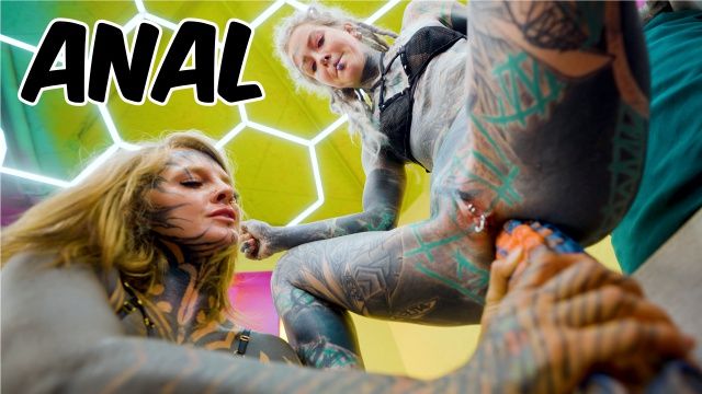 Heavy Tattooed Lesbians Explore ANAL, ATM, and Fantasy Dildo Play Together